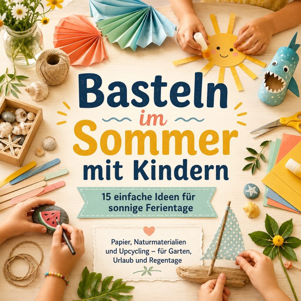 Basteln im Sommer mit Kindern: 15 einfache Ideen für sonnige Ferientage basteln sommer mit kindern