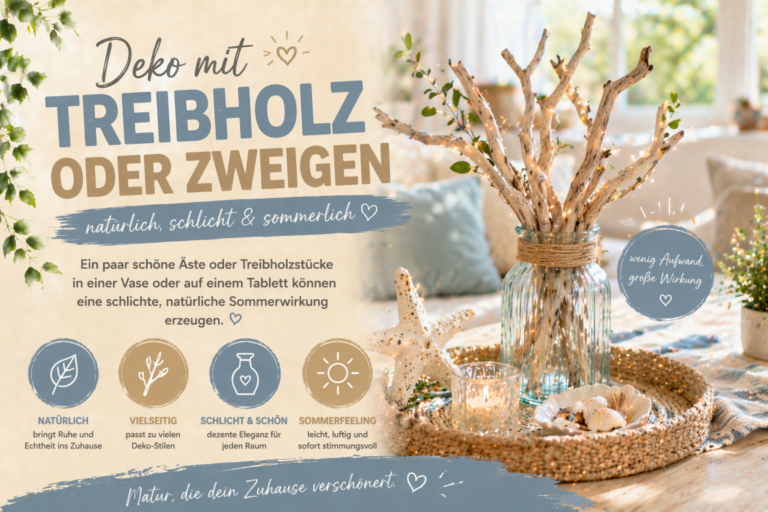 deko mit treibholz oder zweigen