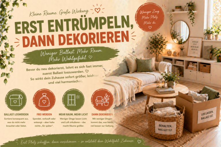 kleine räume erst entrümpeln, dann dekorieren