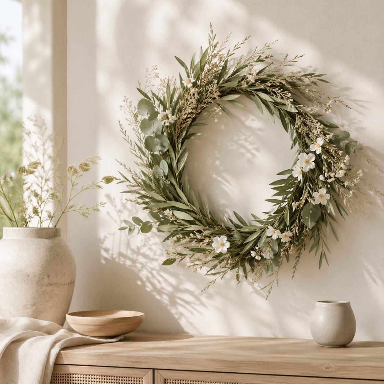 sommerkranz in schlicht statt verspielt