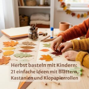 Herbst basteln mit Kindern: 21 einfache Ideen mit Blättern, Kastanien und Klopapierrollen